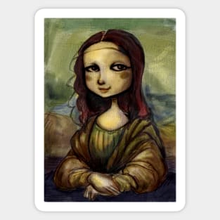 La Joconde : Mona Lisa, Cartoony. Sticker